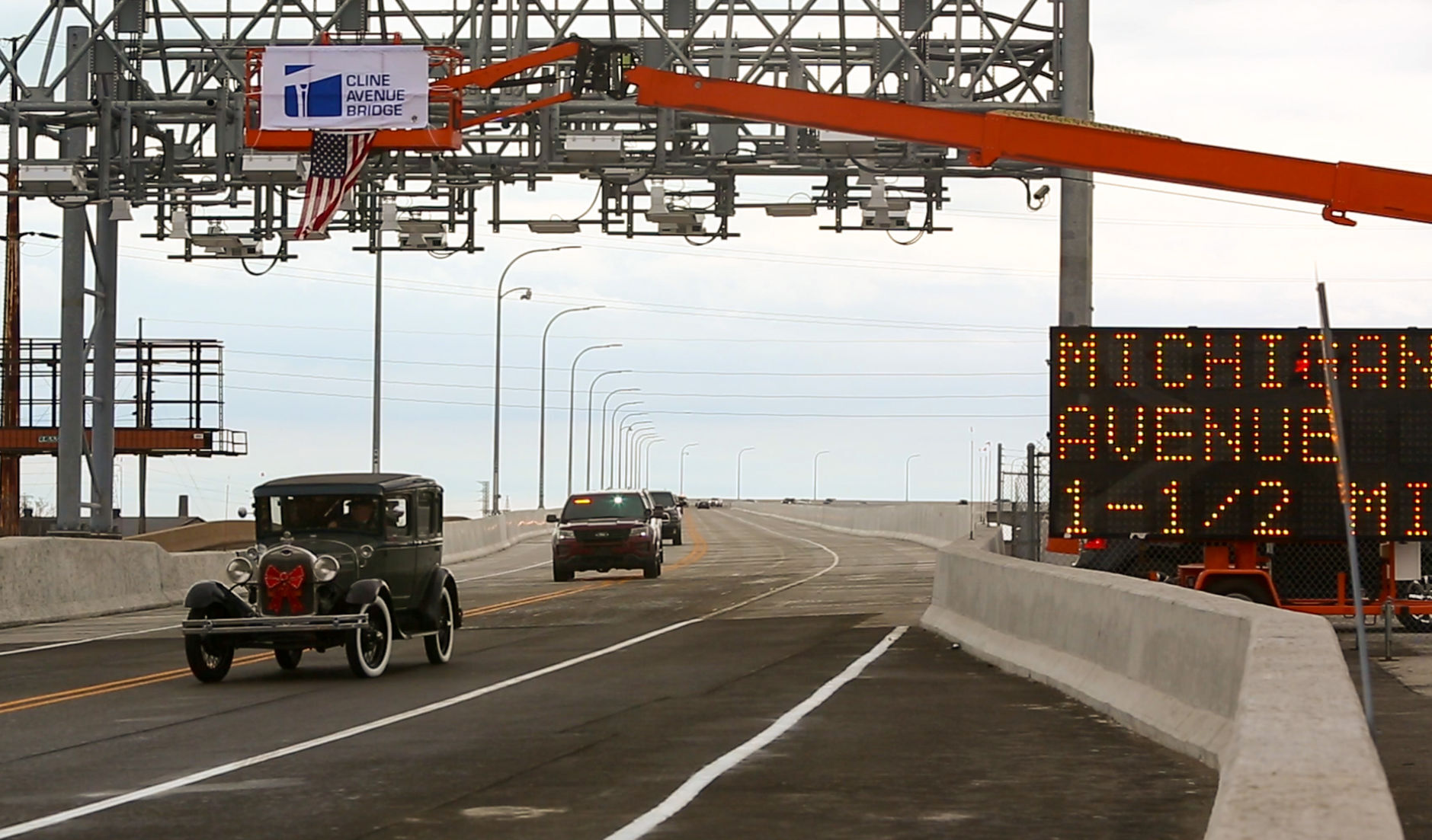 Opening of new Cline Avenue Bridge
